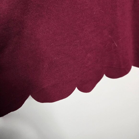 Lulus Cumulonimbus Clouds Burgundy Scalloped Skater Dress S - Picture 9 of 12